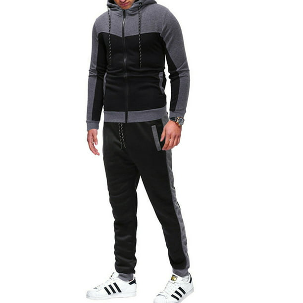 US Men Gym Sport TrackSuit Hoodie Jacket Sweater Suit Set Trousers Pants Jogging